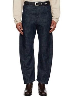 IF Men's Indigo Blue Balloon Fit Wide Leg Workwear Denim Jeans Size 28